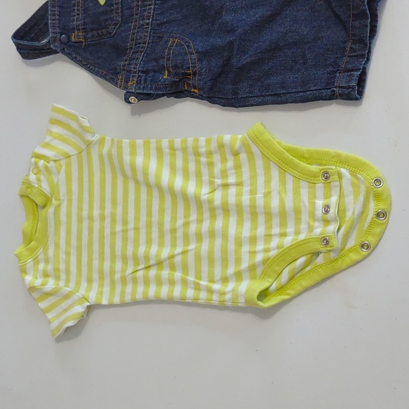 Carters Just One You 9 M 2 pc denim shortall onesie tee shirt overall bibs - Picture 4 of 7